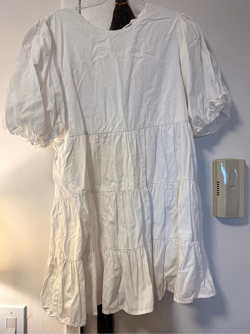 Faithfull the Brand Puff Sleeve Mini Dress in White
